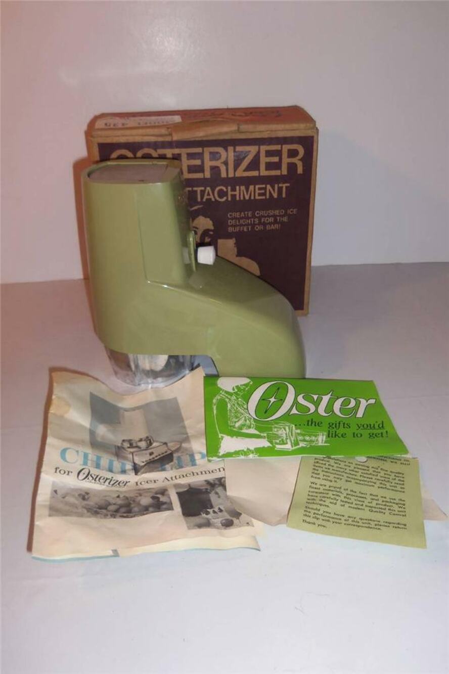 Vintage Osterizer Blender Icer Attachment Model 435 Avocado -0614T01